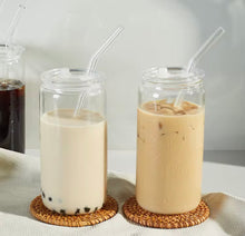 Load image into Gallery viewer, Glass cup with Plastic lid 16oz
