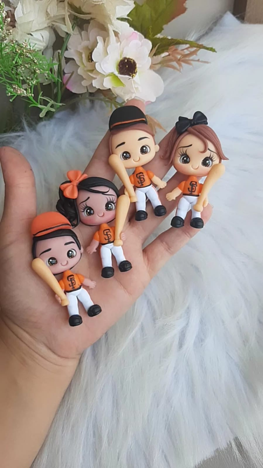 Baseball Team Clay dolls