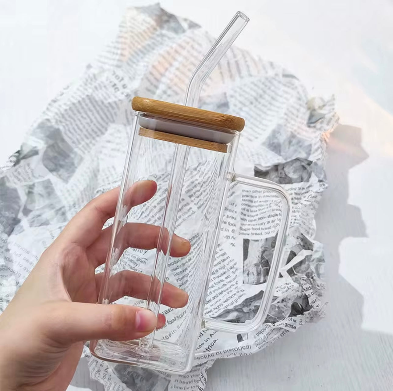 Square Glass cup 12oz